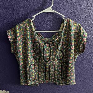90’s Child Floral Crop Top Medium XXI